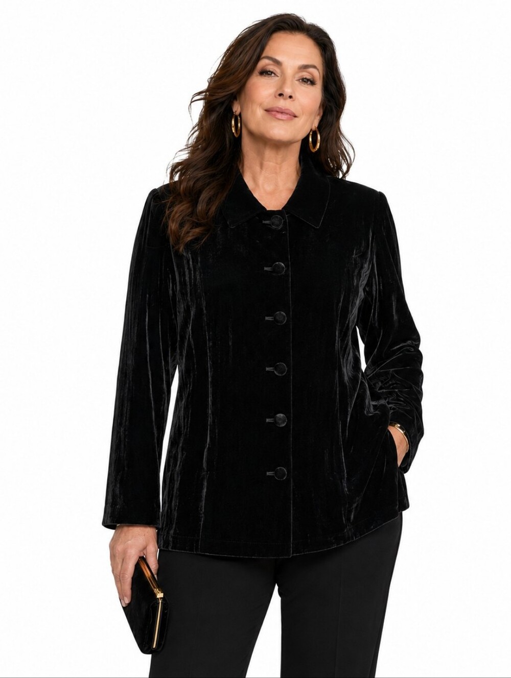 Vintage Talbots Velvet Button-Up Blazer Jacket 16 Black Evening‎ Whimsigoth